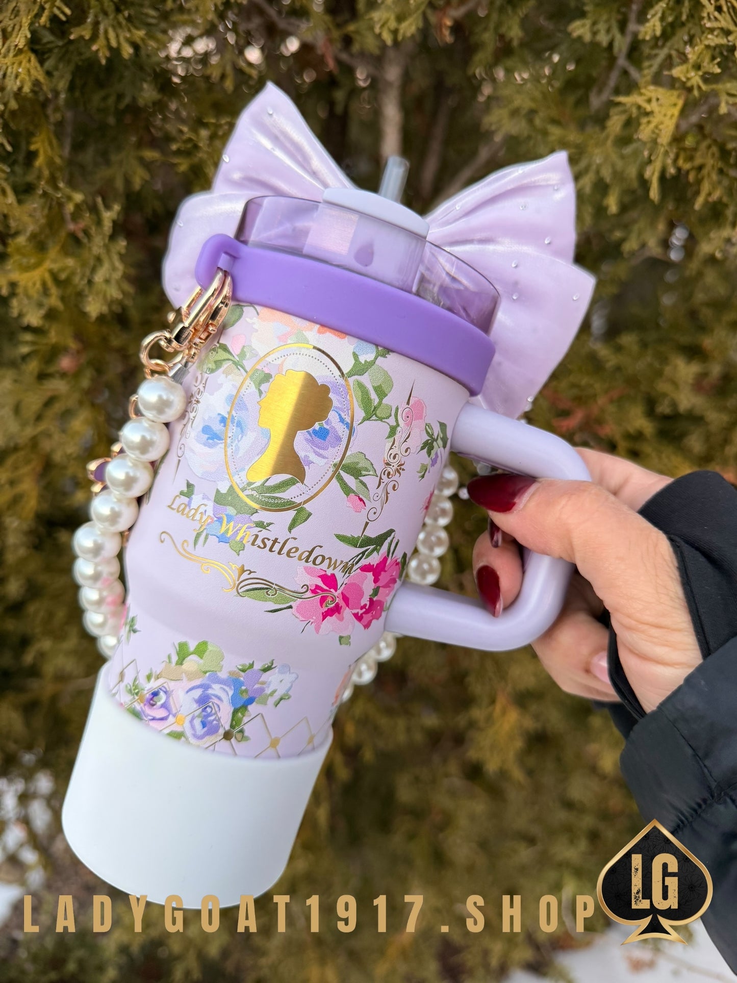 Mini Purple LVS Bridgerton 14 oz Tumbler W/ Accessories