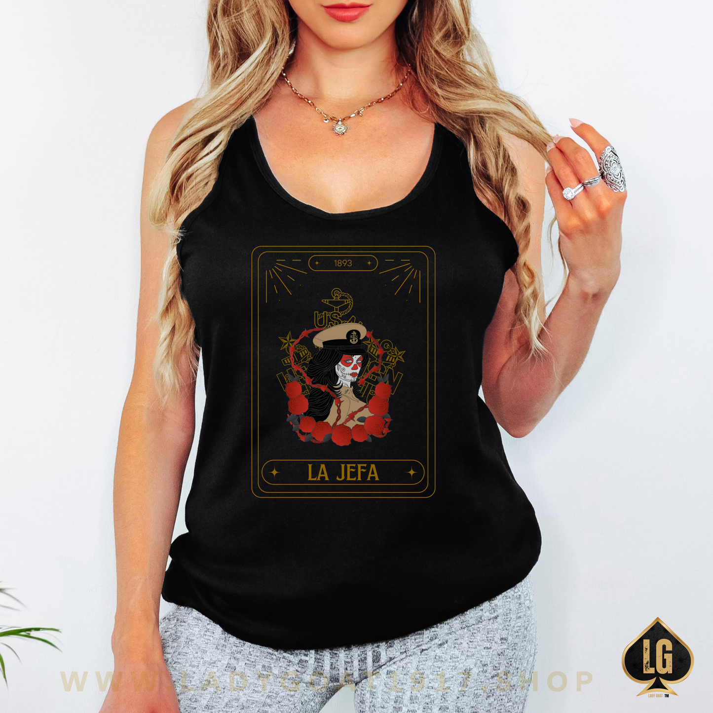 La Jefa  Women's Ideal Racerback Tank