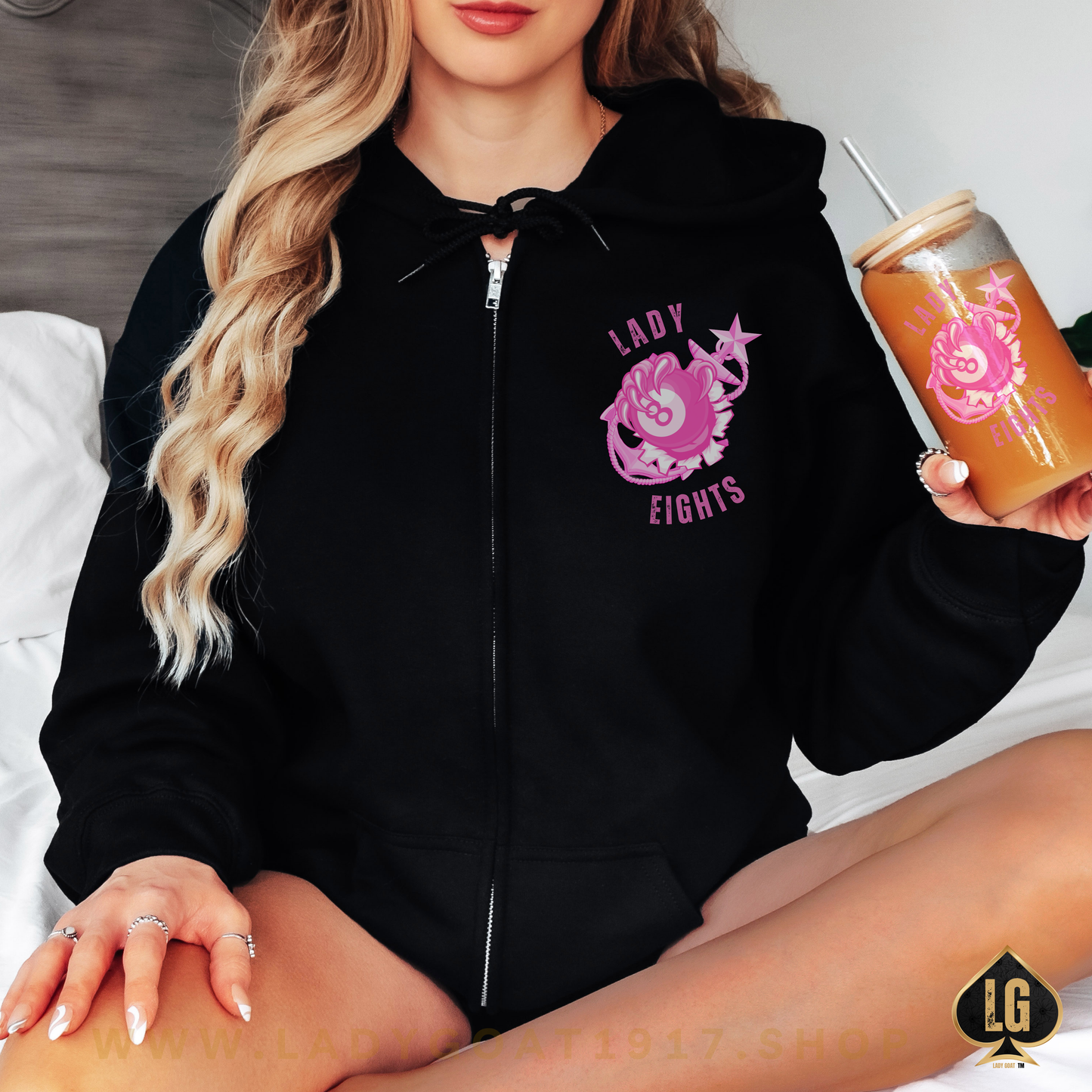 Lady Eights Zip Up Unisex Hoodie
