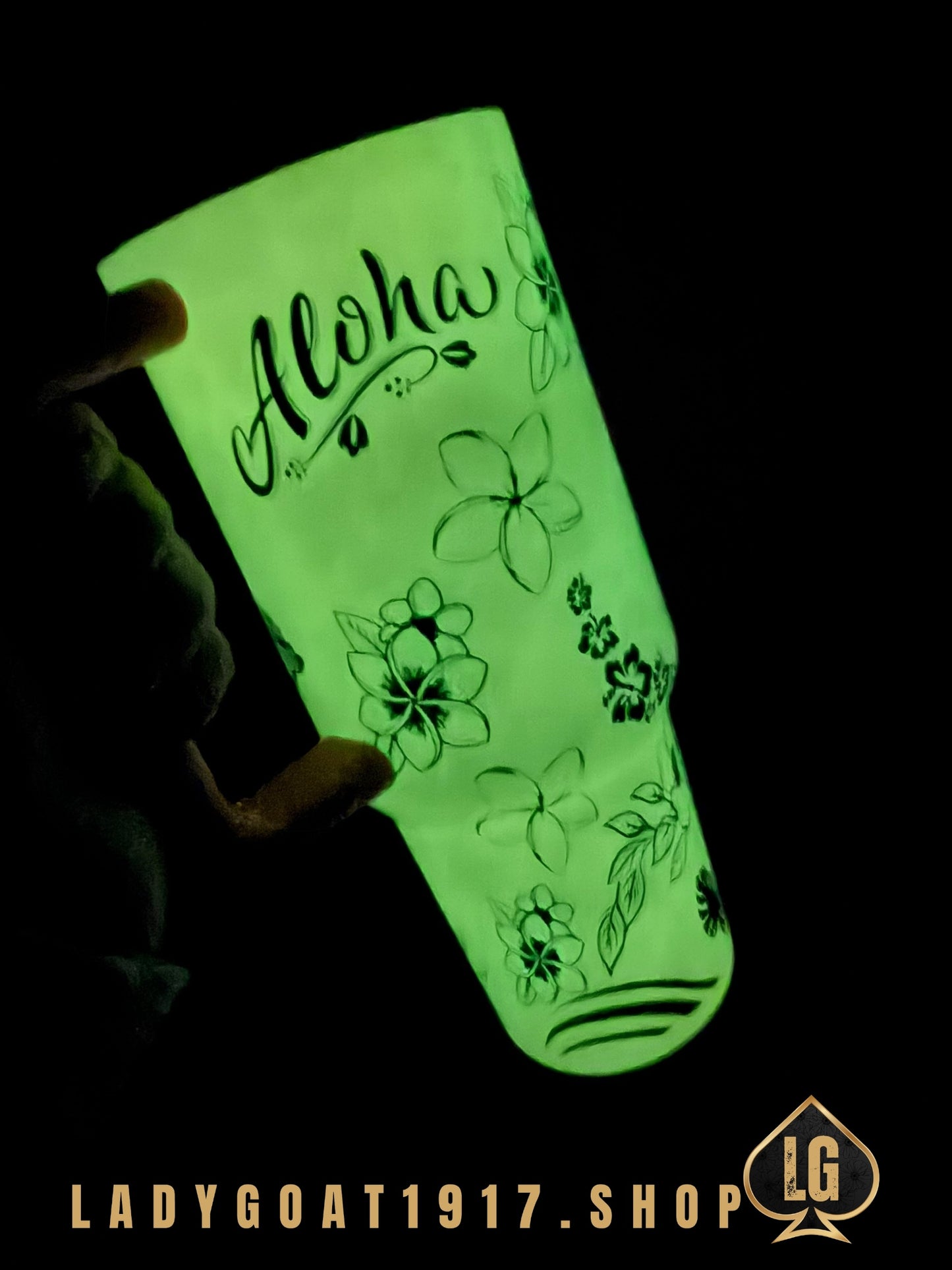 Hawaii Goats 🌺 40oz Tumbler Glow in Dark