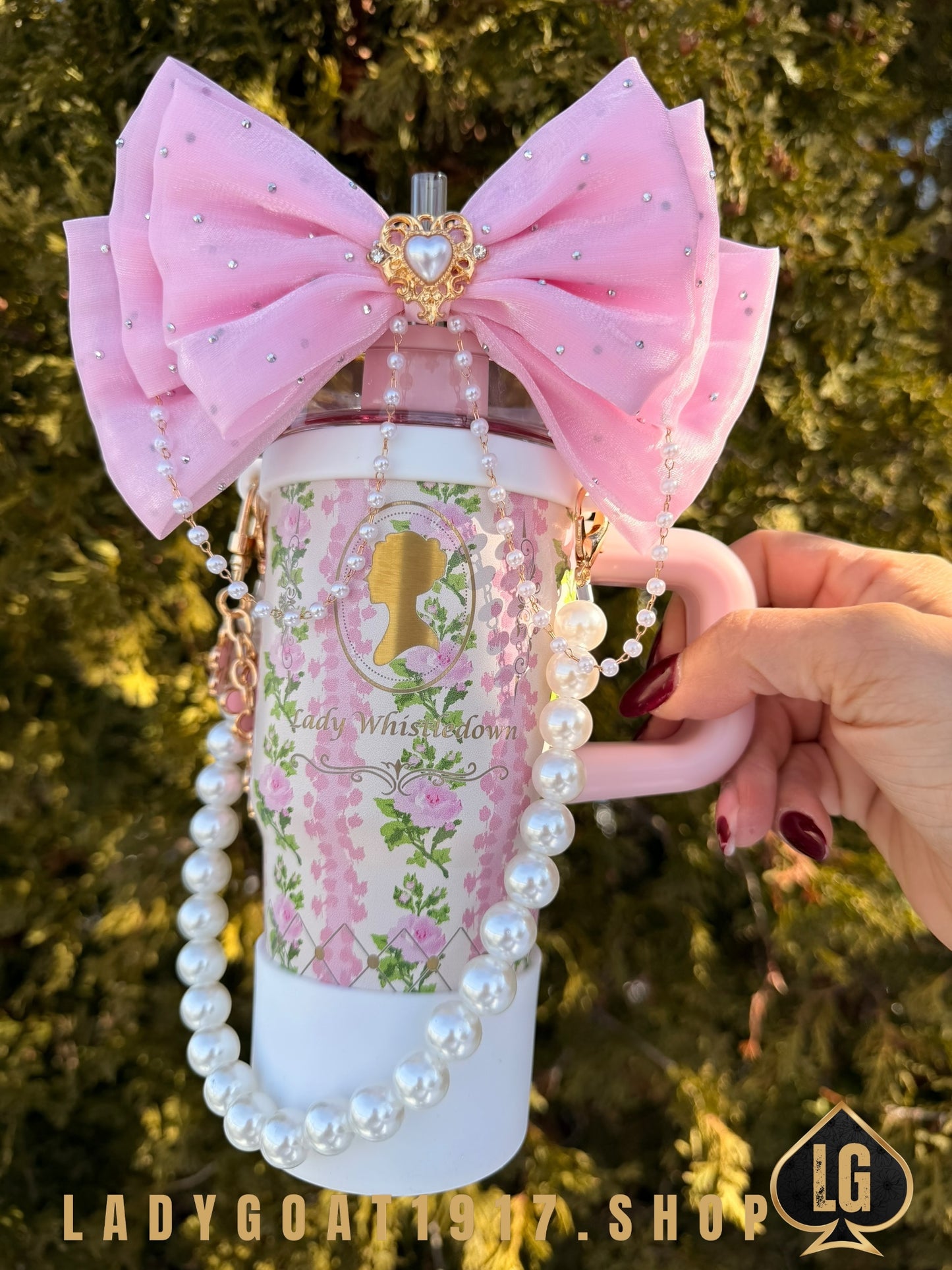 Mini Pink LVS Bridgerton 14 oz Tumbler W/ Accessories