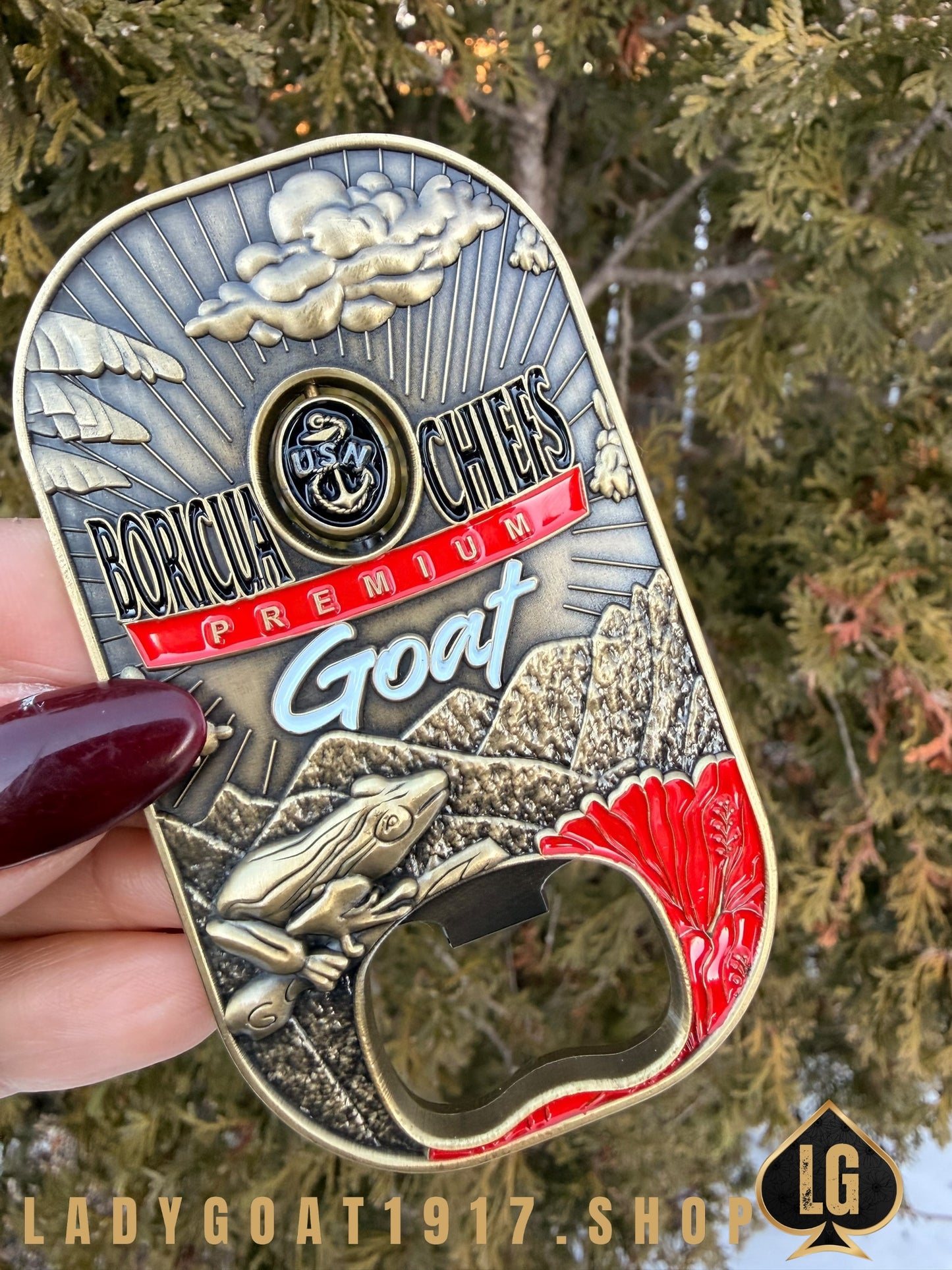 Boricua Chiefs Medalla Challenge Coin 23"