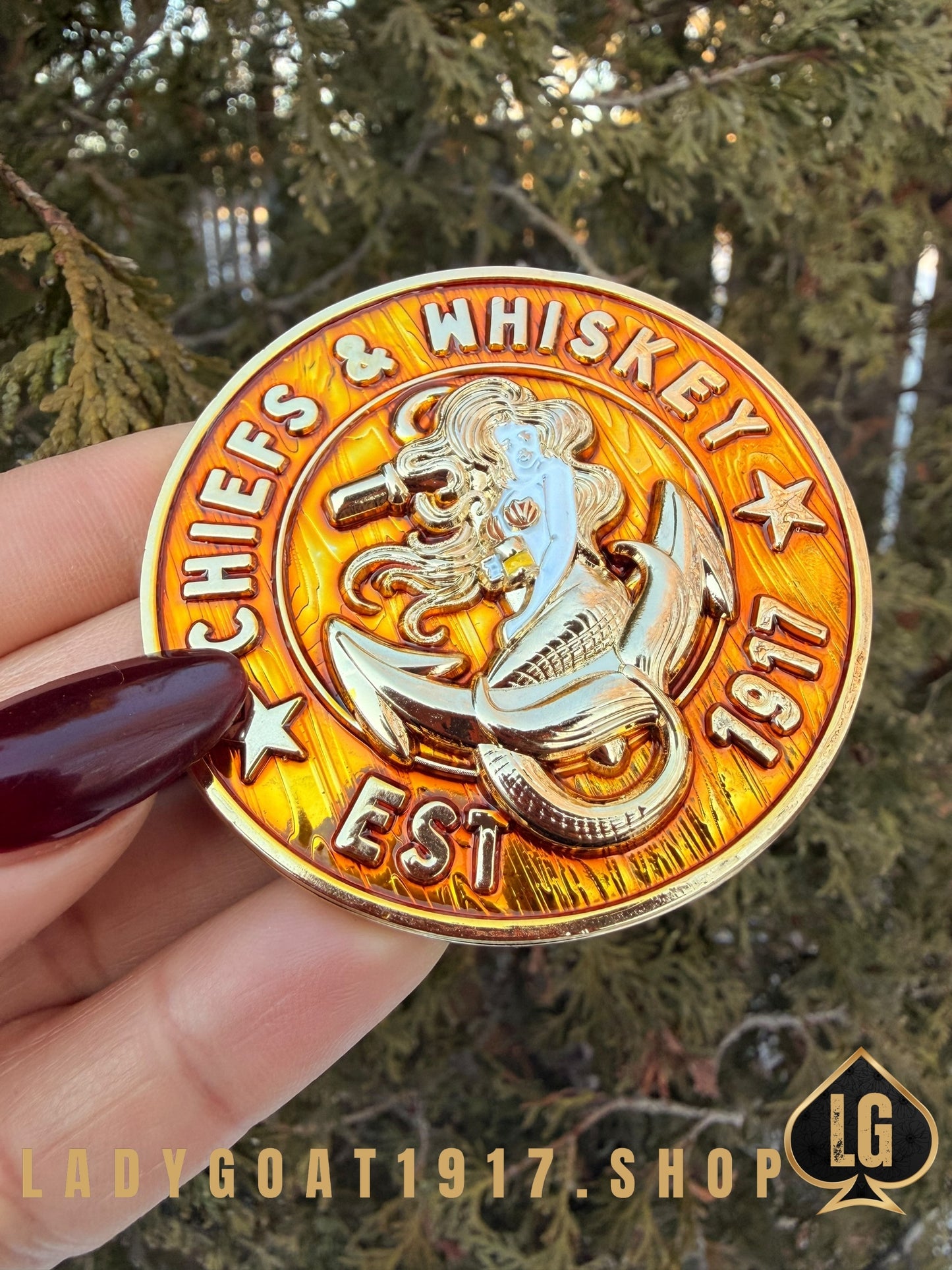 Chiefs and Whiskey Challenge Coin