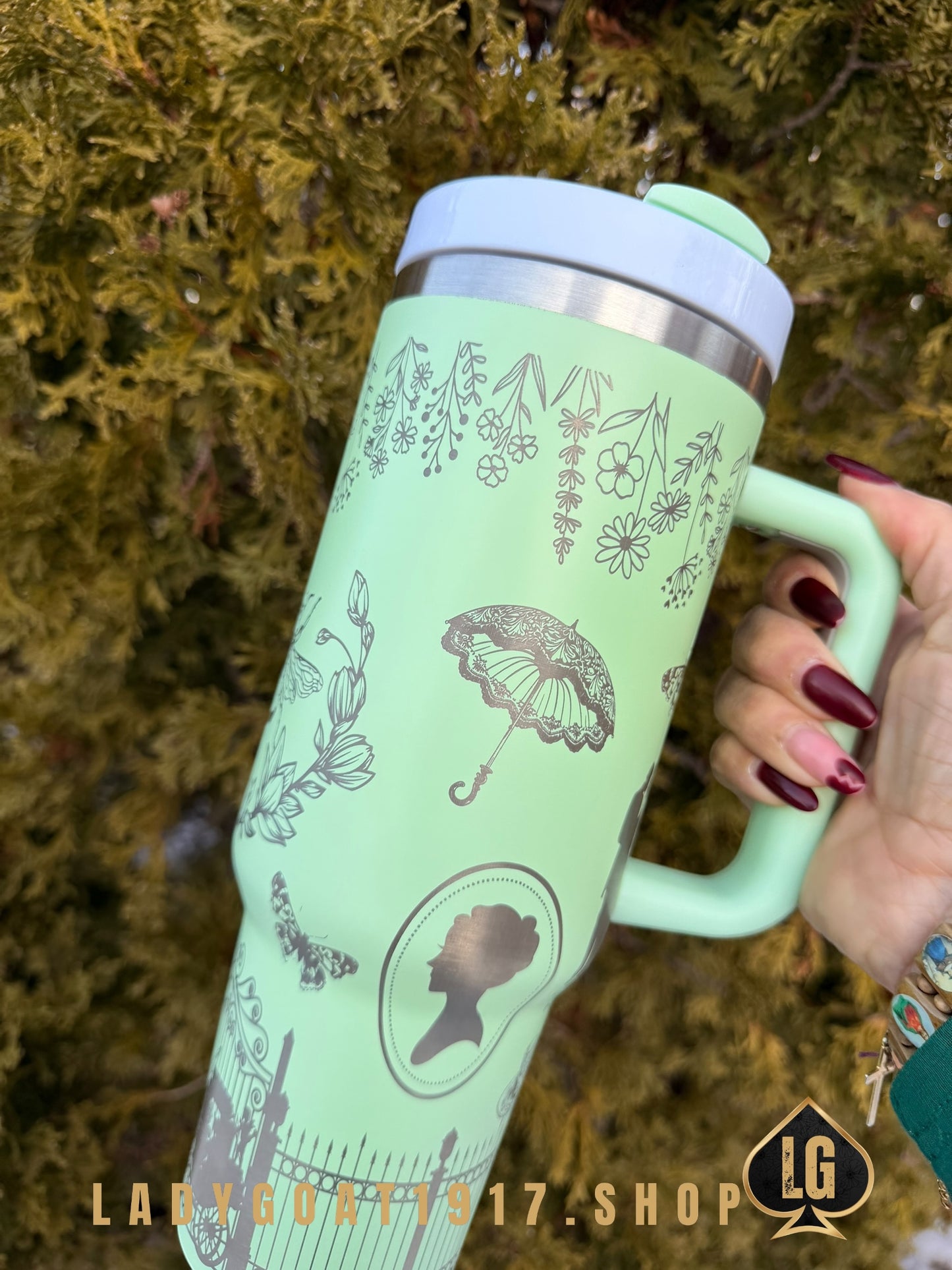 Penelope Green S4 Bridgerton 40 oz Tumbler W/ Accessories