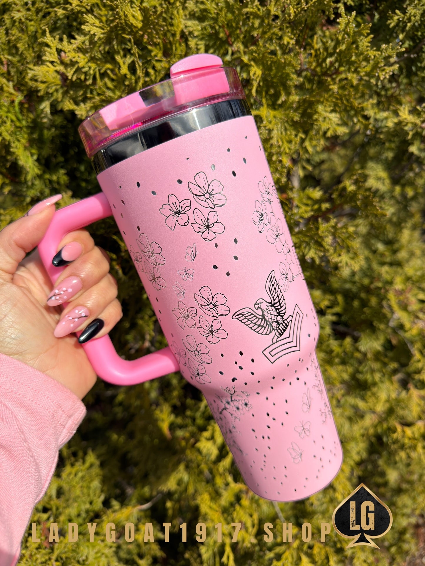 Cherry Blossom Tumbler 40oz Tumbler Limited Petty Officer