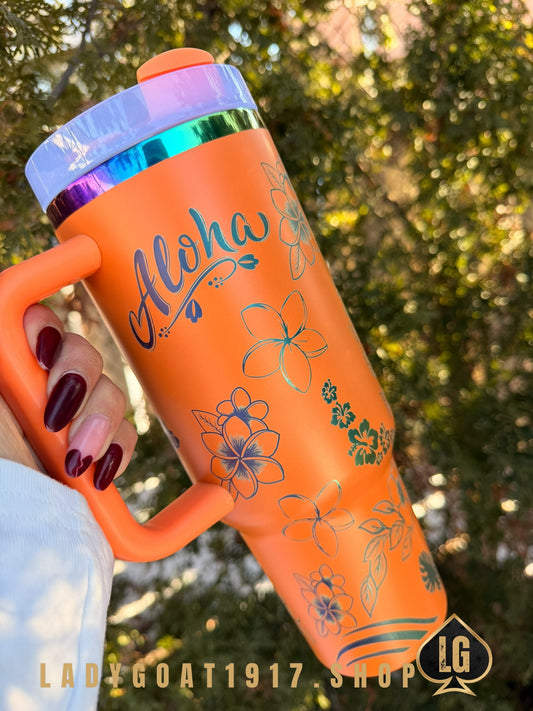 Hawaii Goats 🌺 40oz Tumbler Glow in Dark