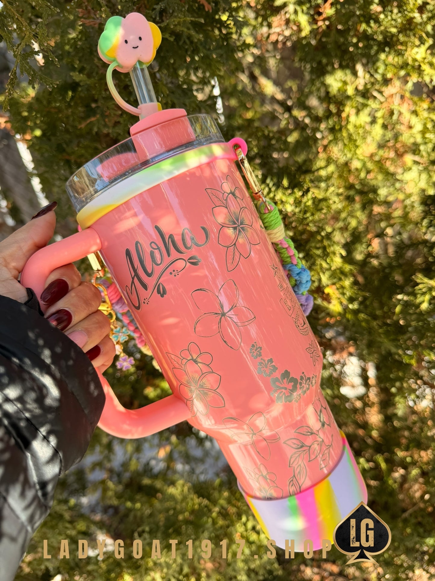 STANLEY Hawaii Goats 🌺 40oz Tumbler w/Accesories