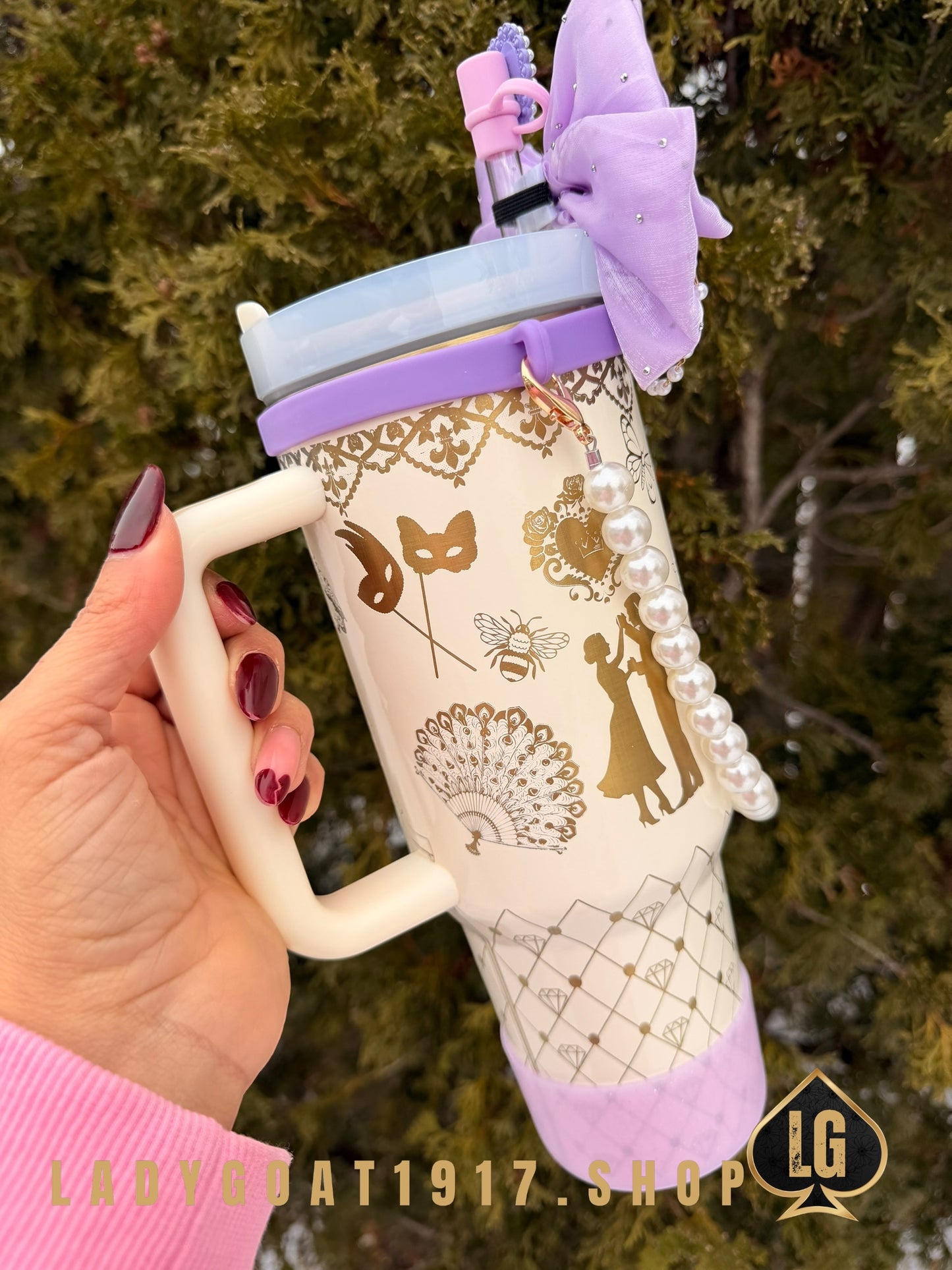 Purple S4 Bridgerton 40 oz Tumbler W/ Accessories