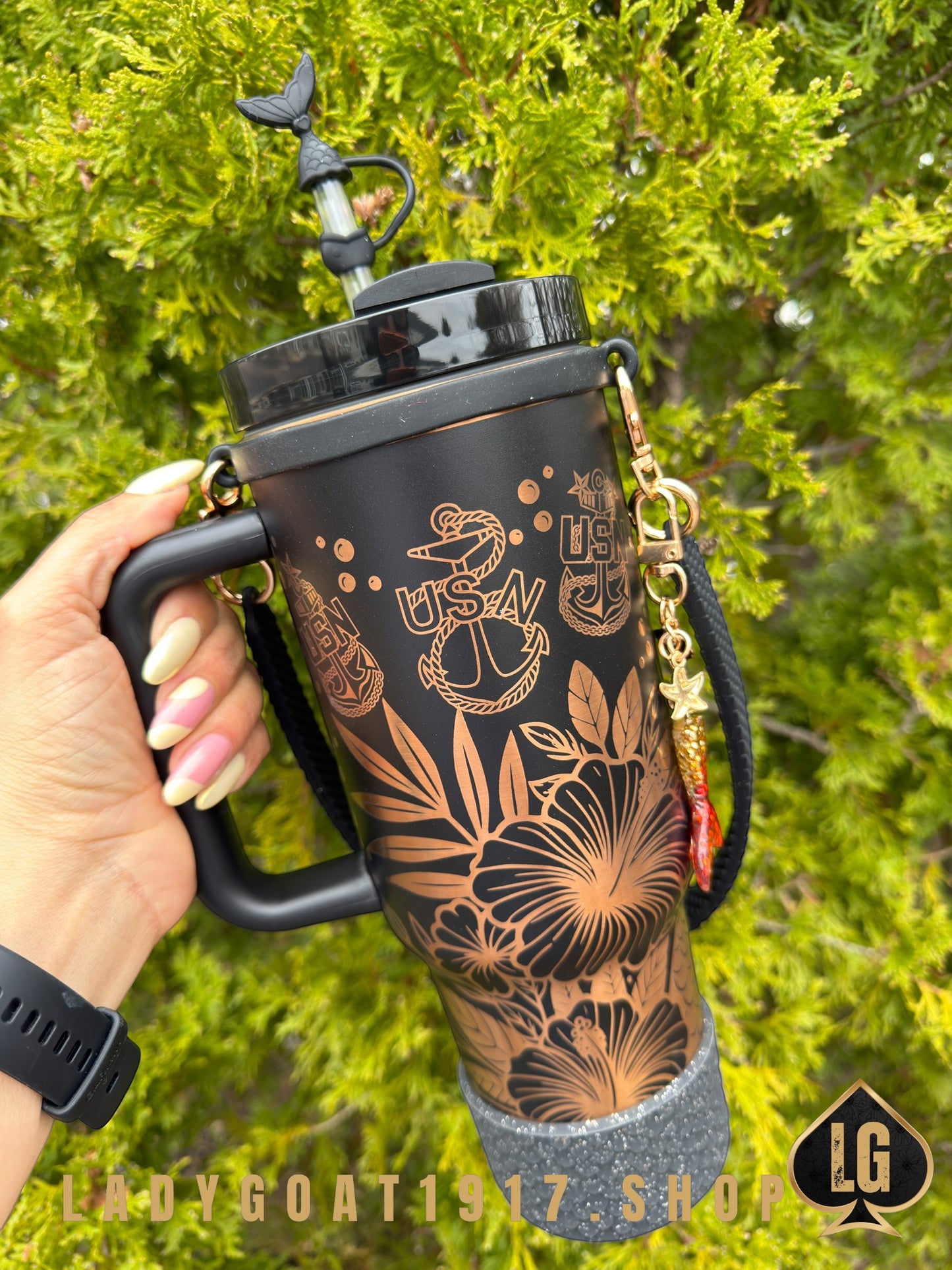 Crest of Wave Black Cooper 40oz Tumbler Limited
