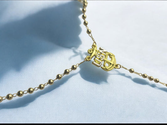 GOAT Rosary Necklace 25” Gold Plated