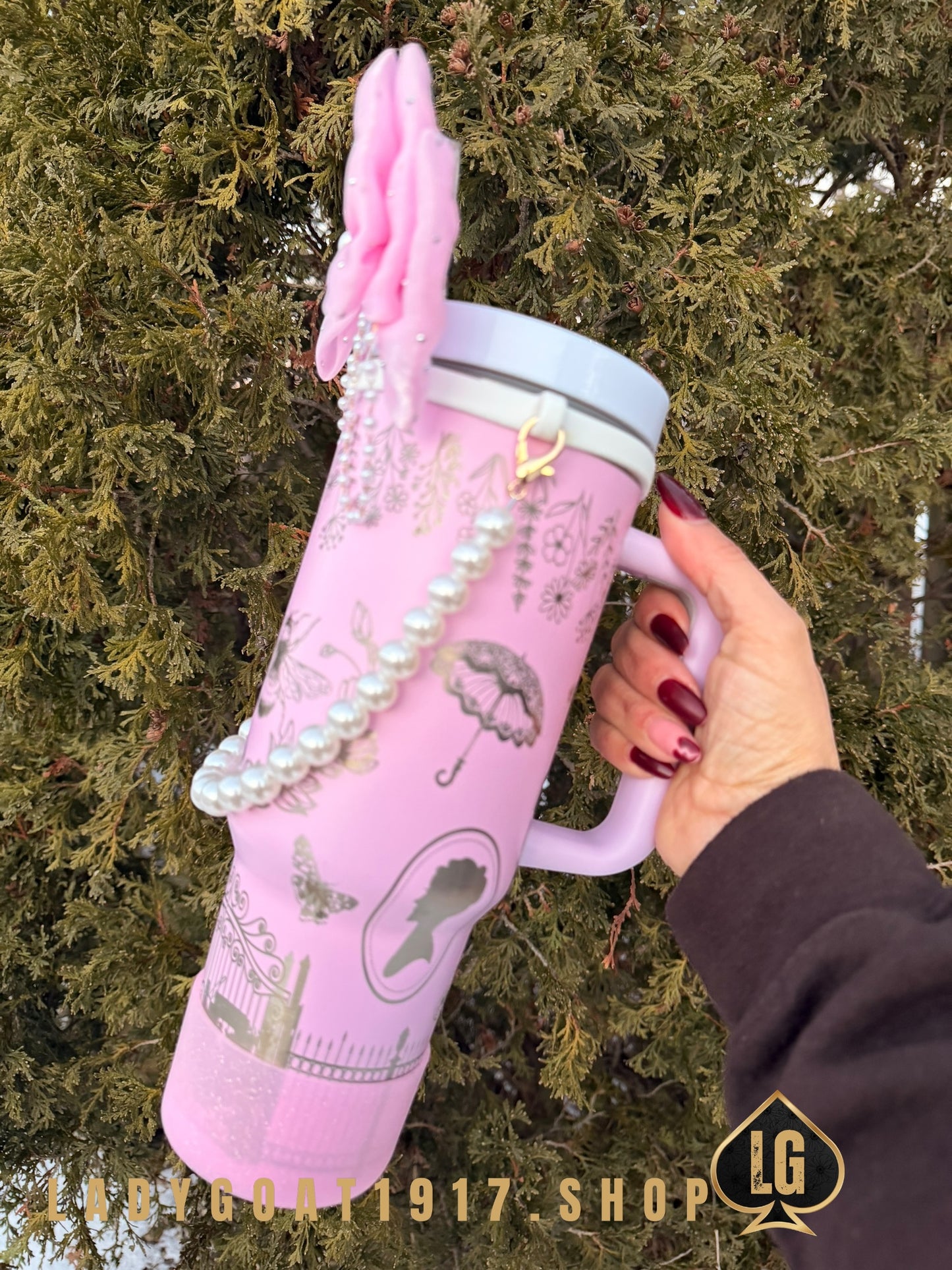 Pink 2.0 S4 Bridgerton 40 oz Tumbler W/ Accessories