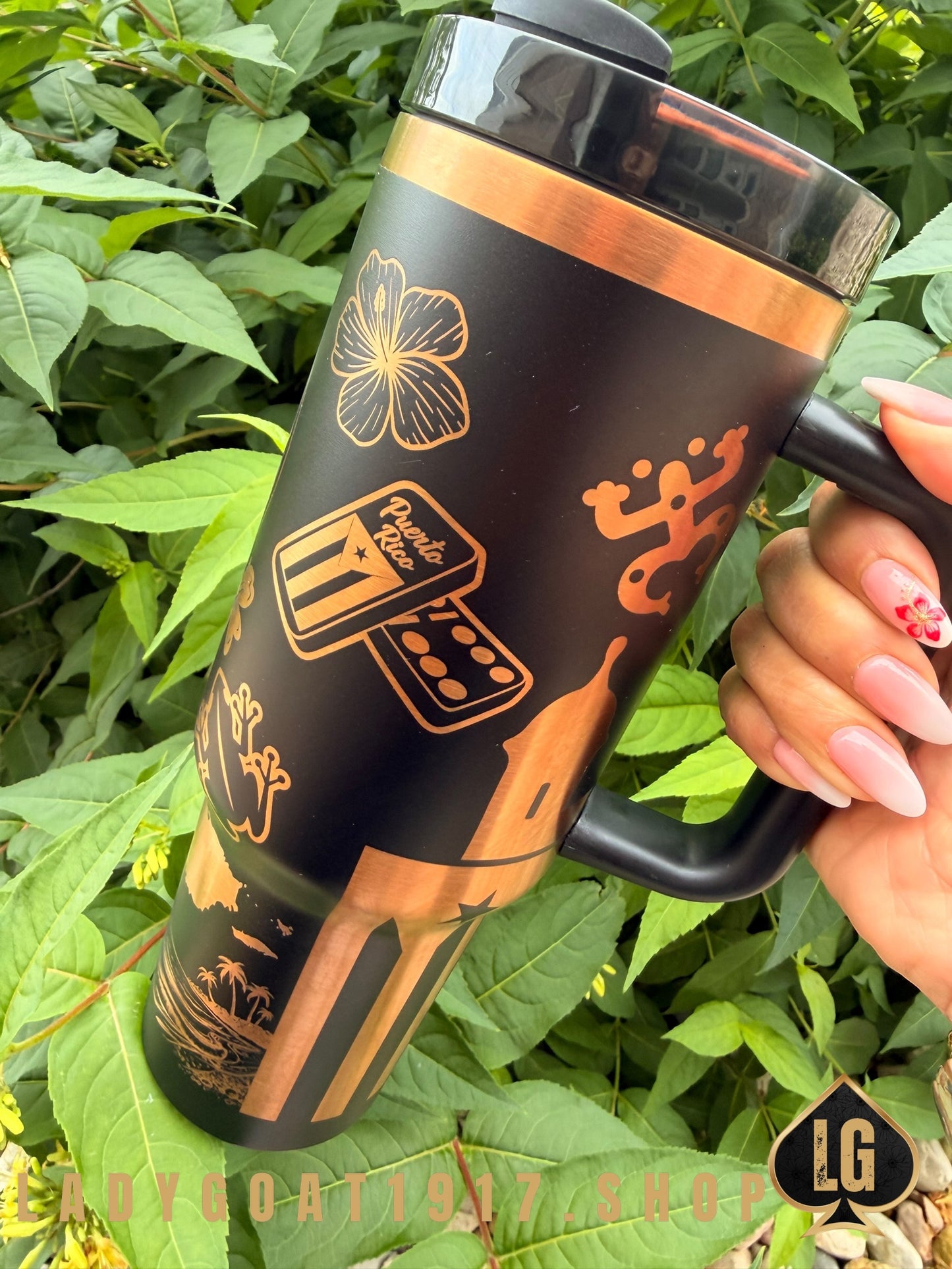 DomiRican 🇩🇴🇵🇷 40 oz Tumbler Negro
