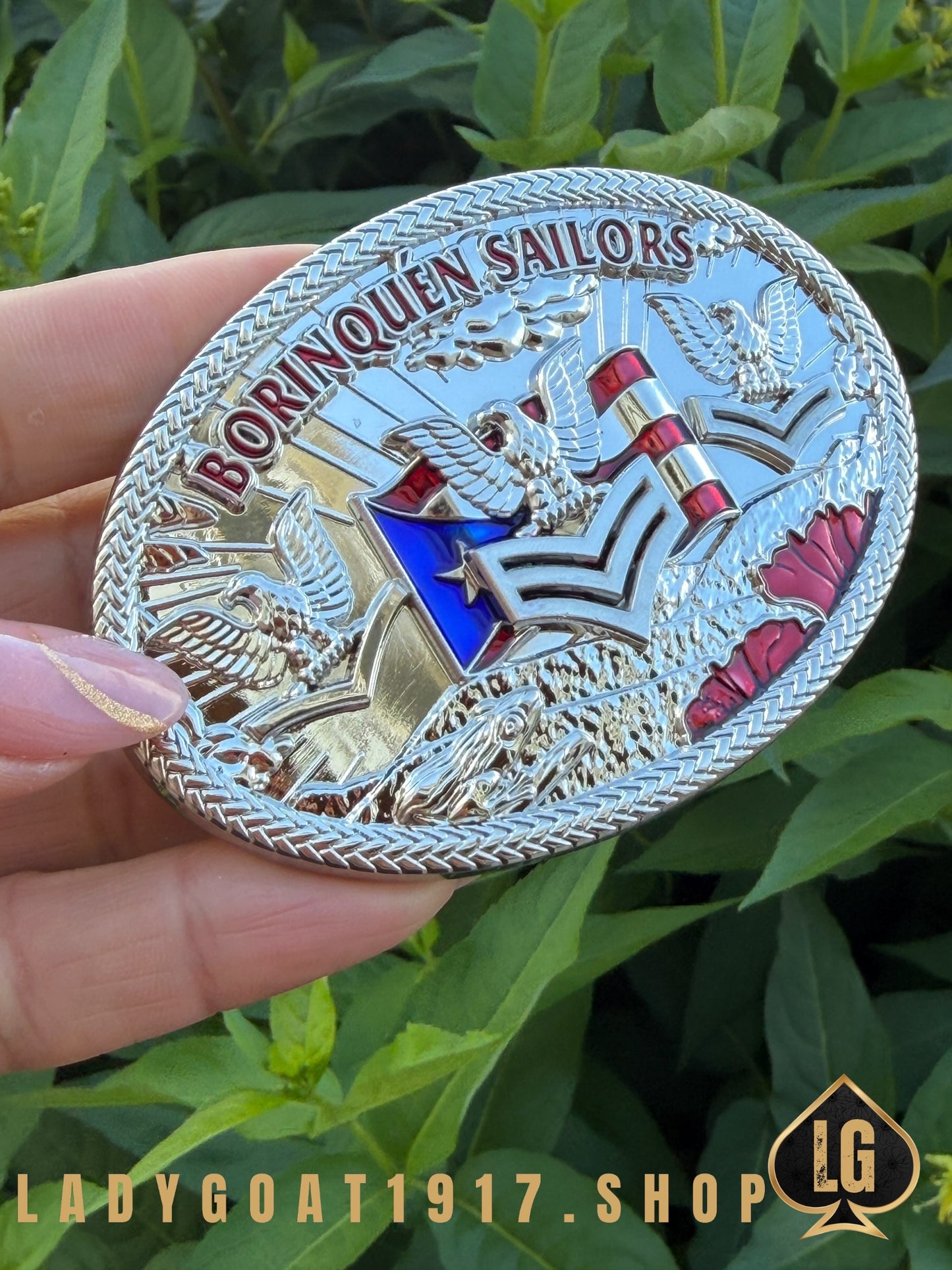 Boricua Sailor Belt Buckle Antique