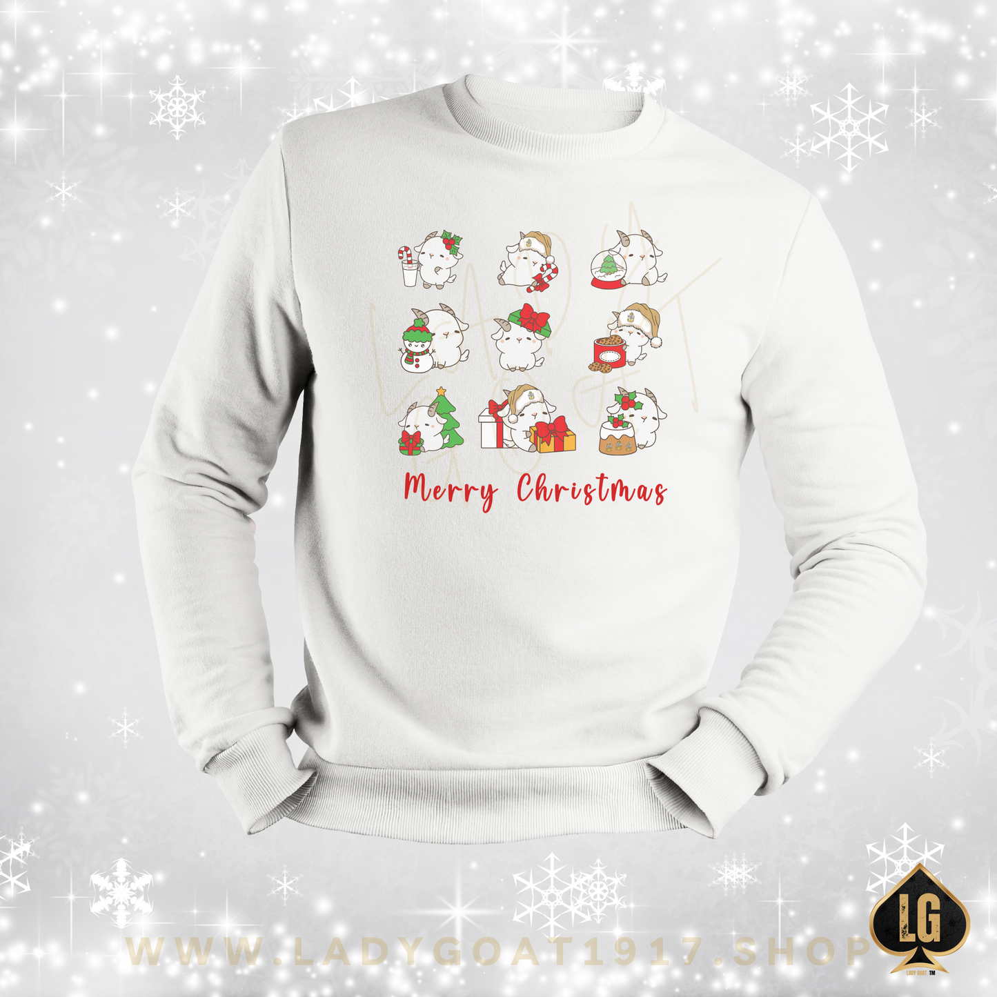 Hello Goat Christmas Crewneck Sweater