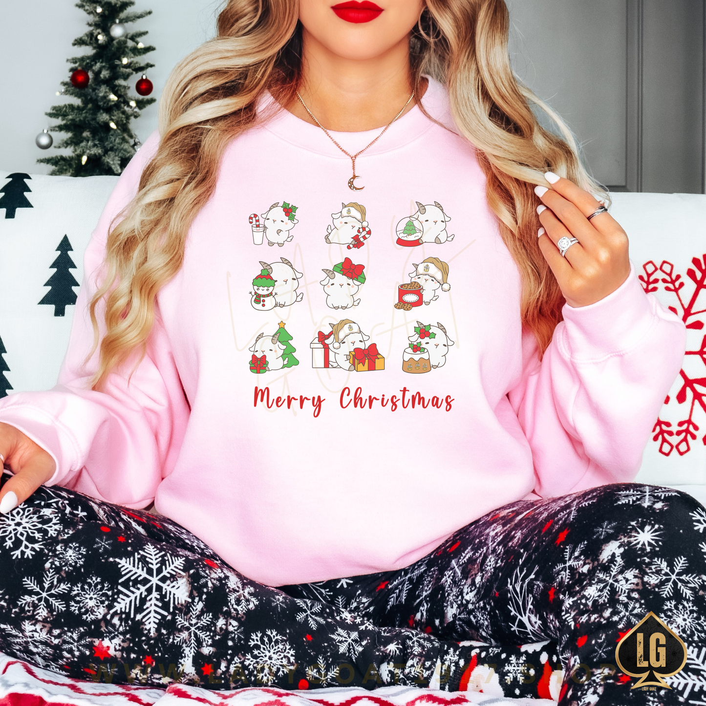 Hello Goat Christmas Crewneck Sweater