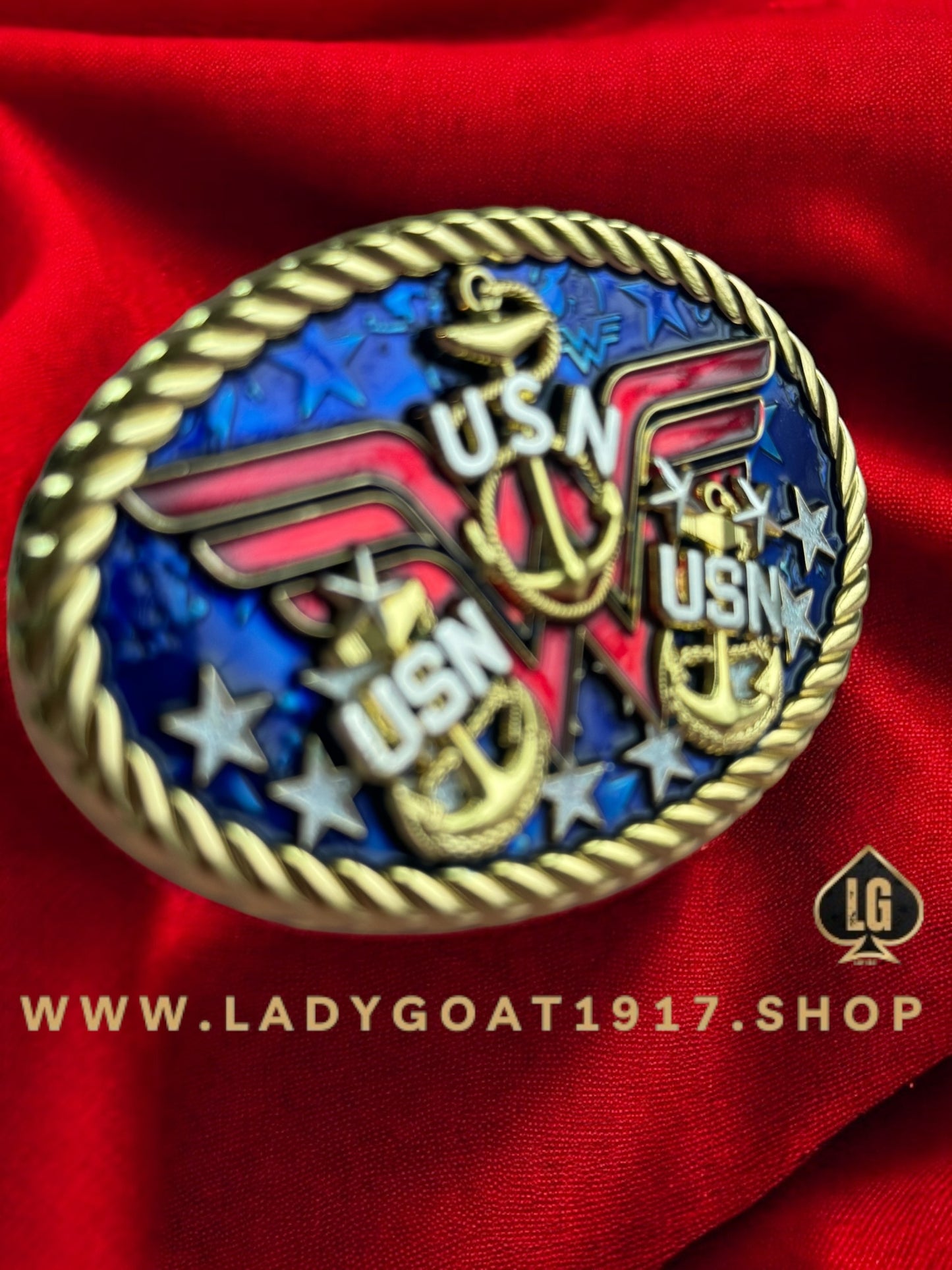 WW Freedom Belt Buckle 25" 💙❤️ 🤍