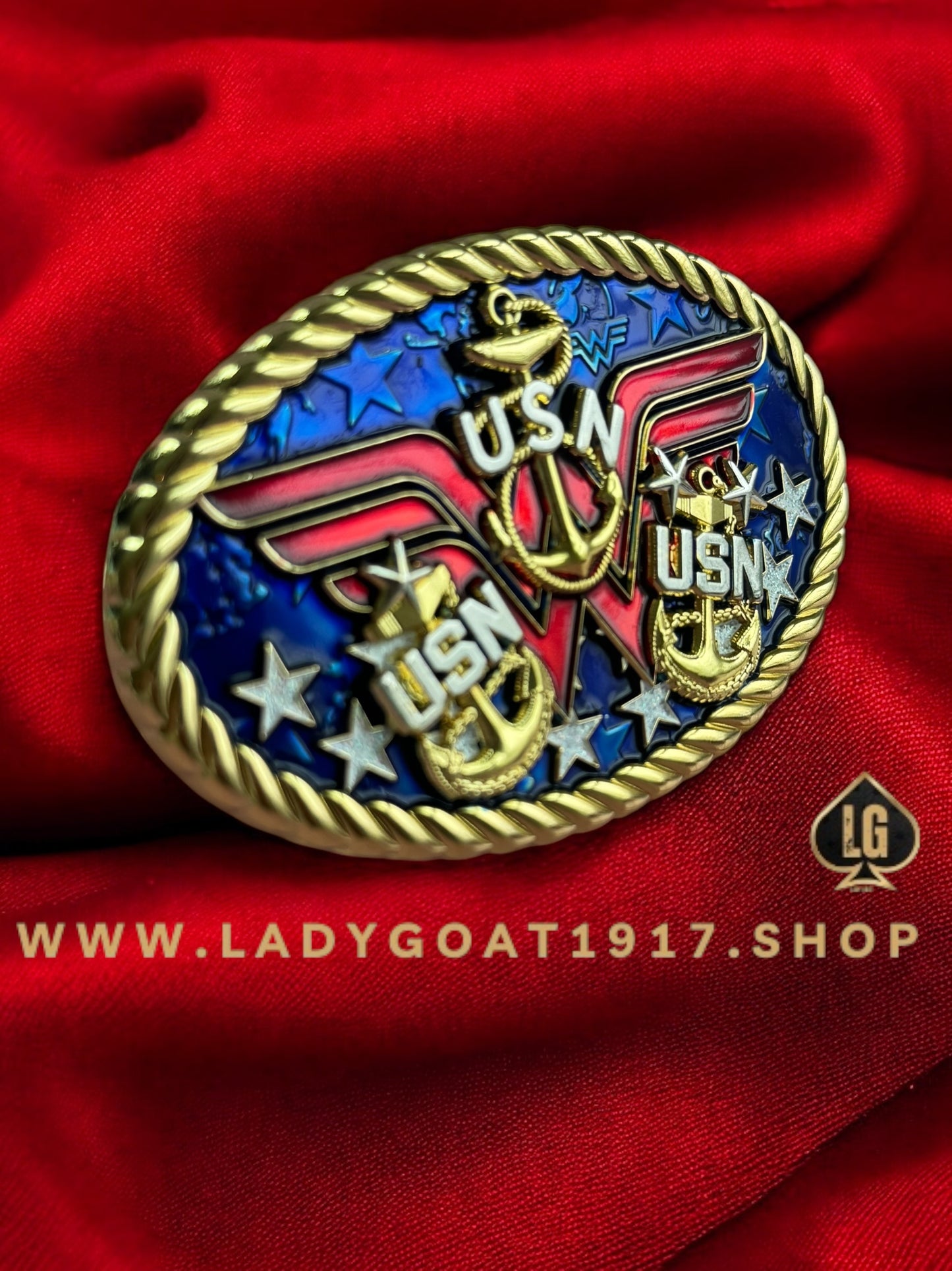 WW Freedom Belt Buckle 25" 💙❤️ 🤍