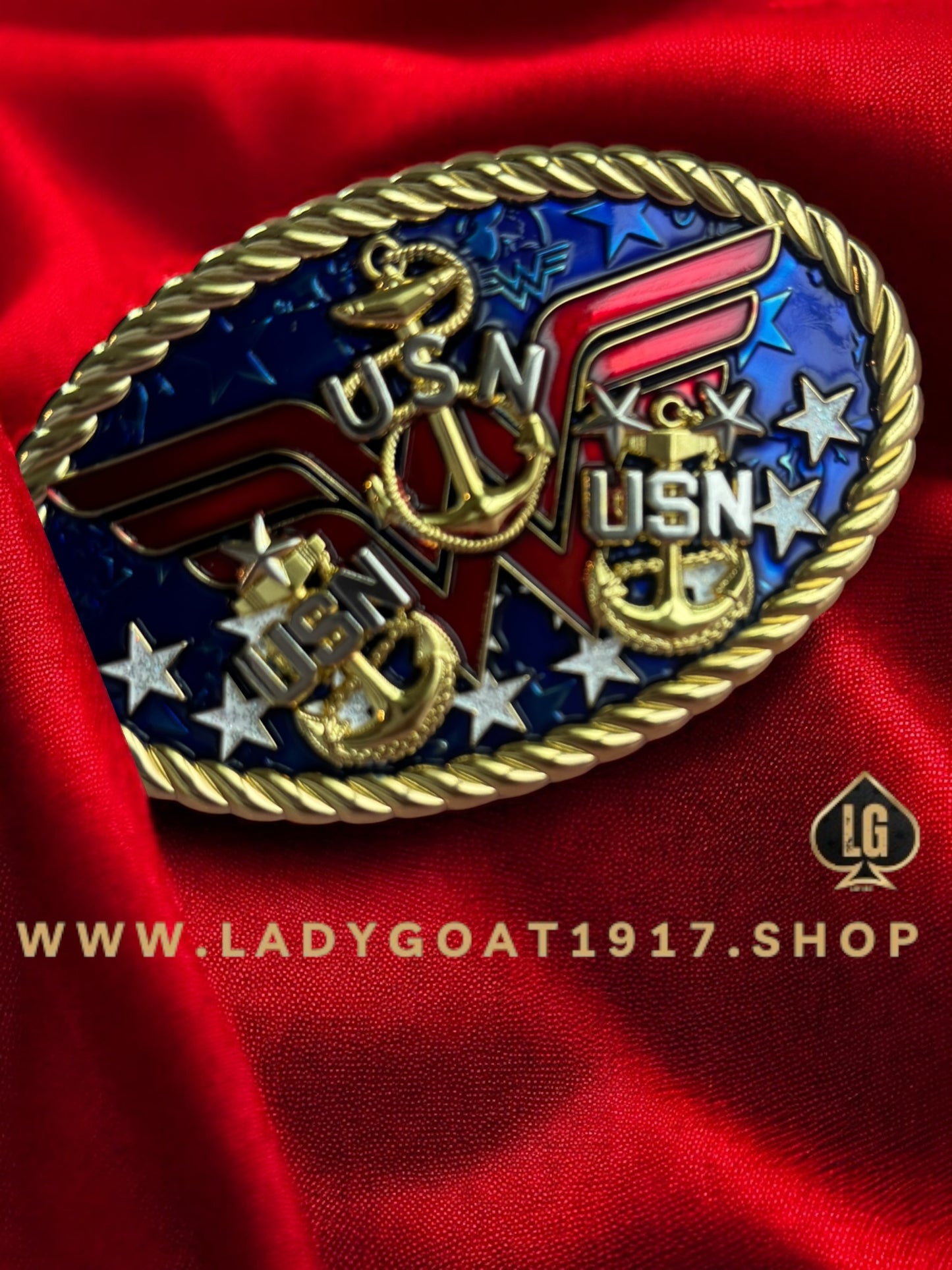 WW Freedom Belt Buckle 25" 💙❤️ 🤍
