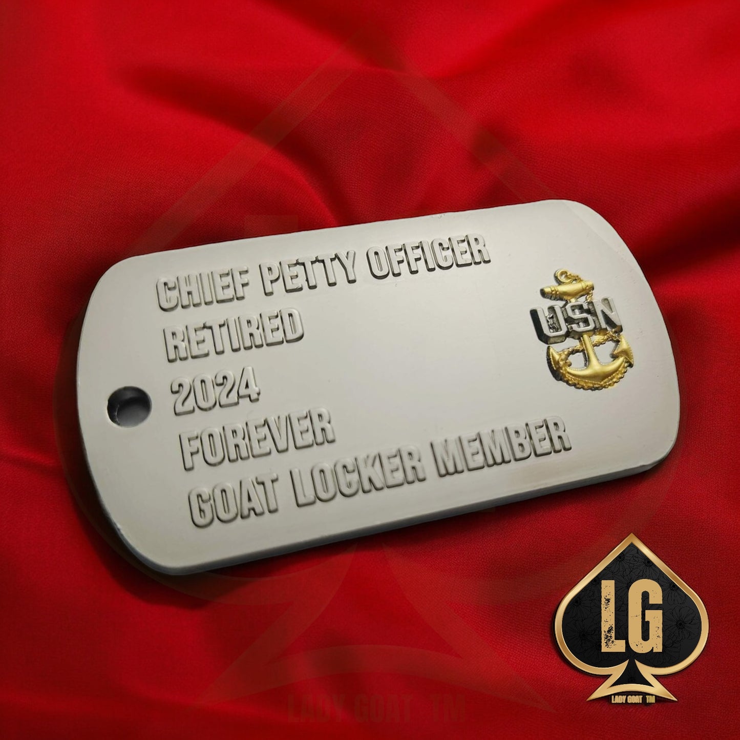 Retired Goat Dog Tag Challenge Coin