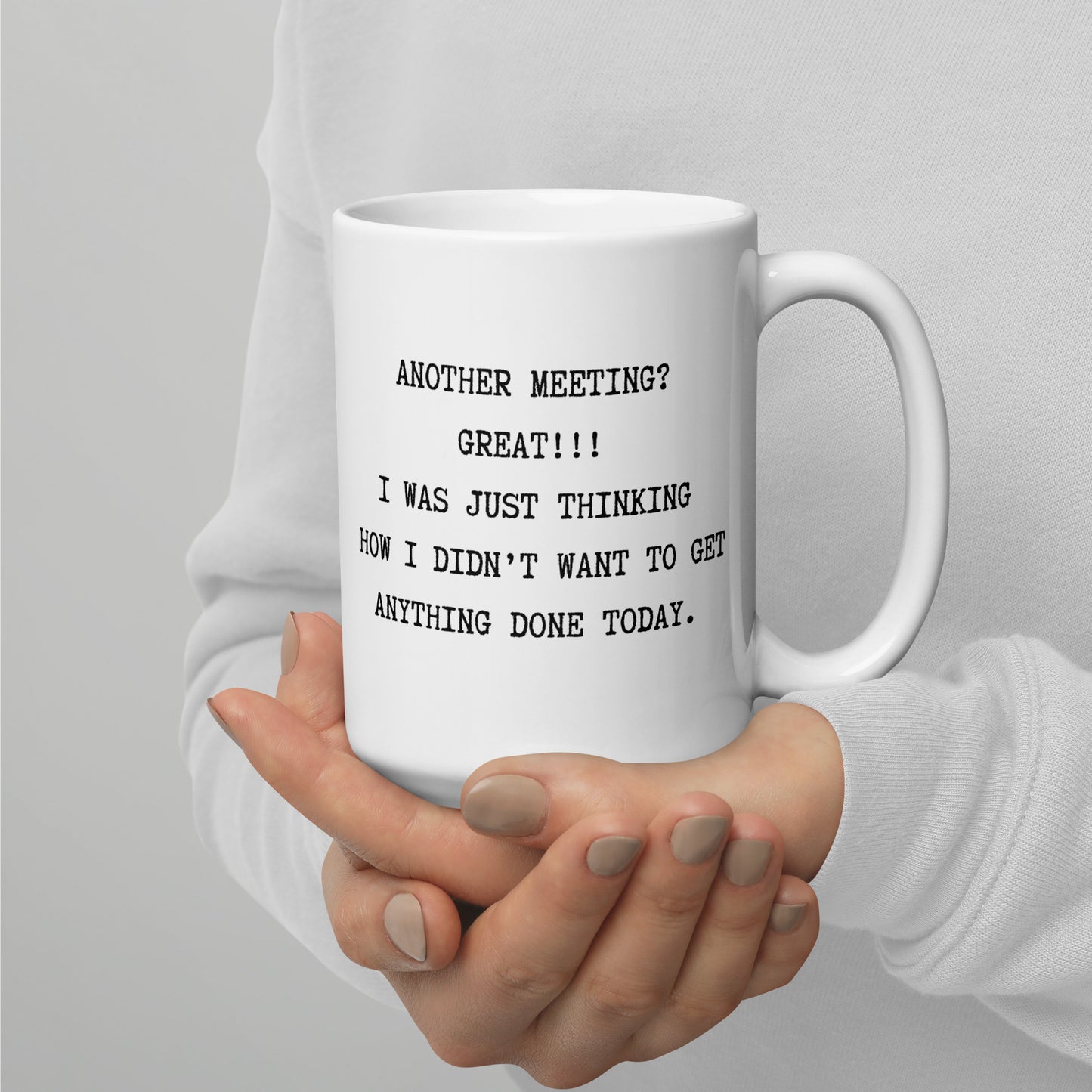 Sarcastic Goat Another Meeting White glossy mug